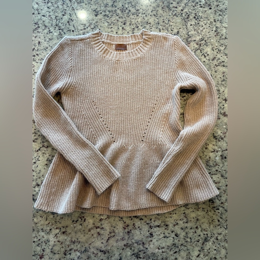 Pol rabbit hair and wool blend cable knit sweater size L